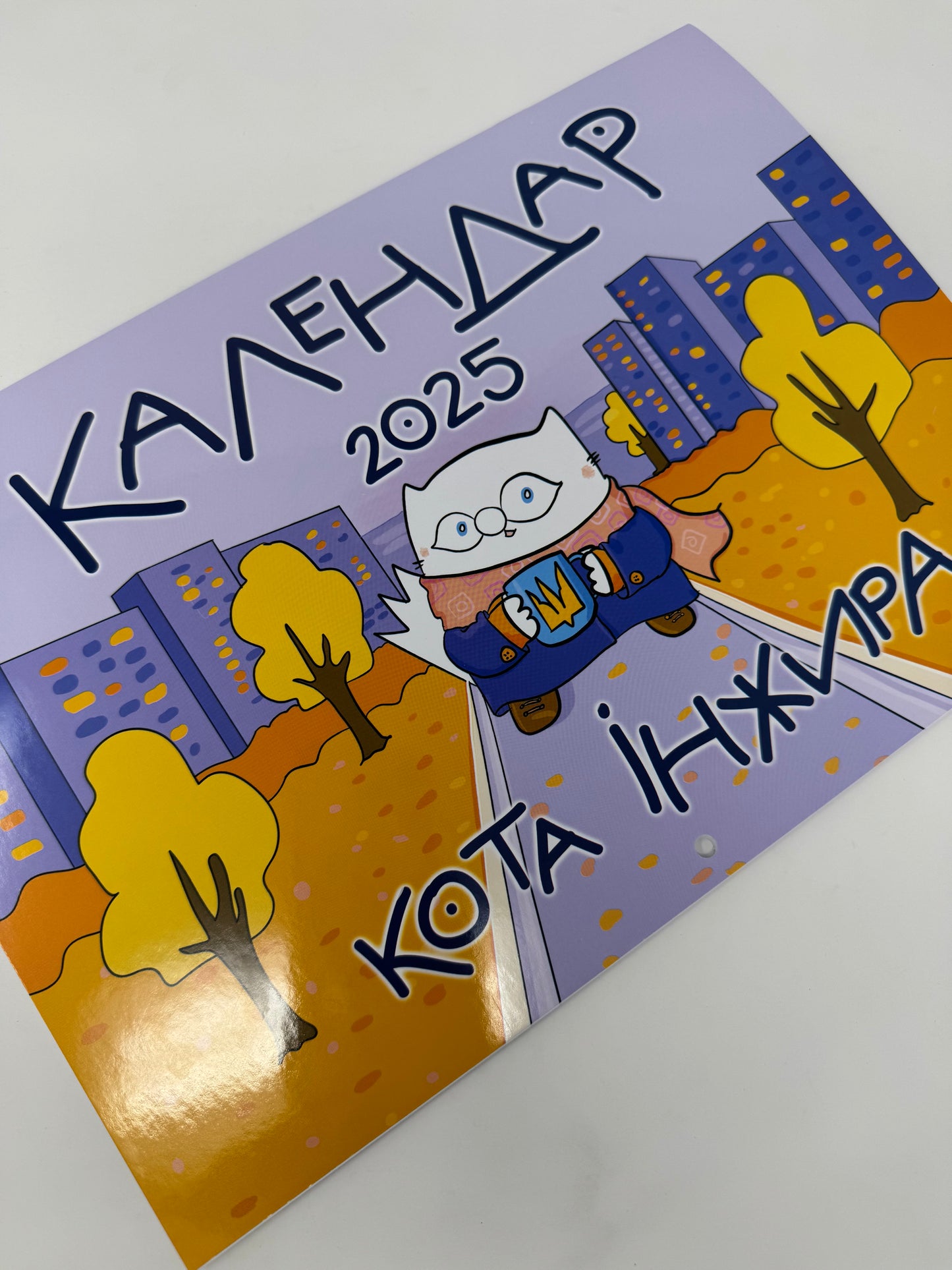 Календар кота Інжира (патріотичний). 2025 рік / Купити українські календарі в США