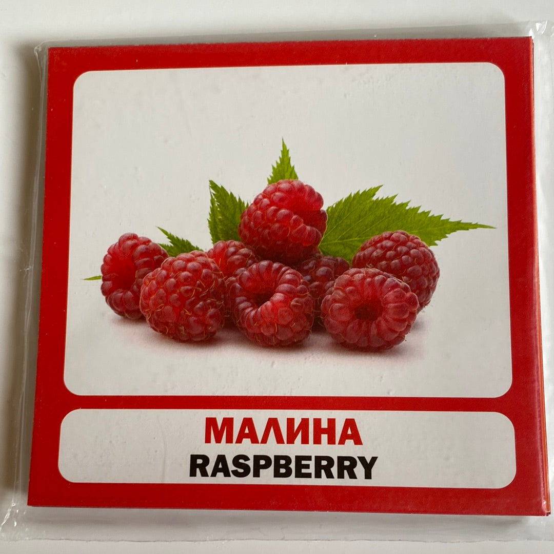 Ягоди. Berries. Двомовні картки / Картки Домана двомовні в США