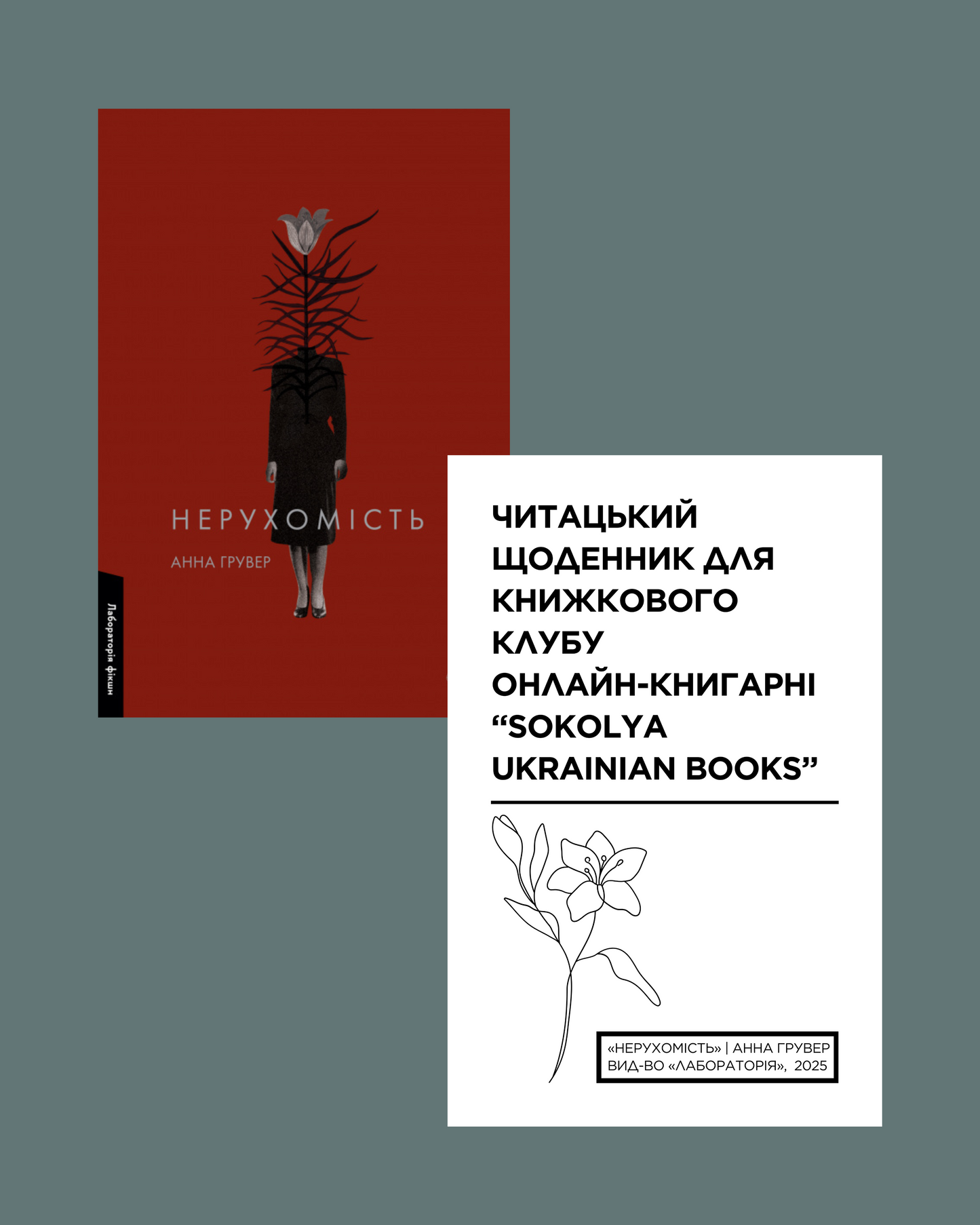 Читацький щоденник для книжкового клубу до роману Анни Грувер "Нерухомість". Розроблений Вікторією Барбанюк / Читацькі щоденники в США