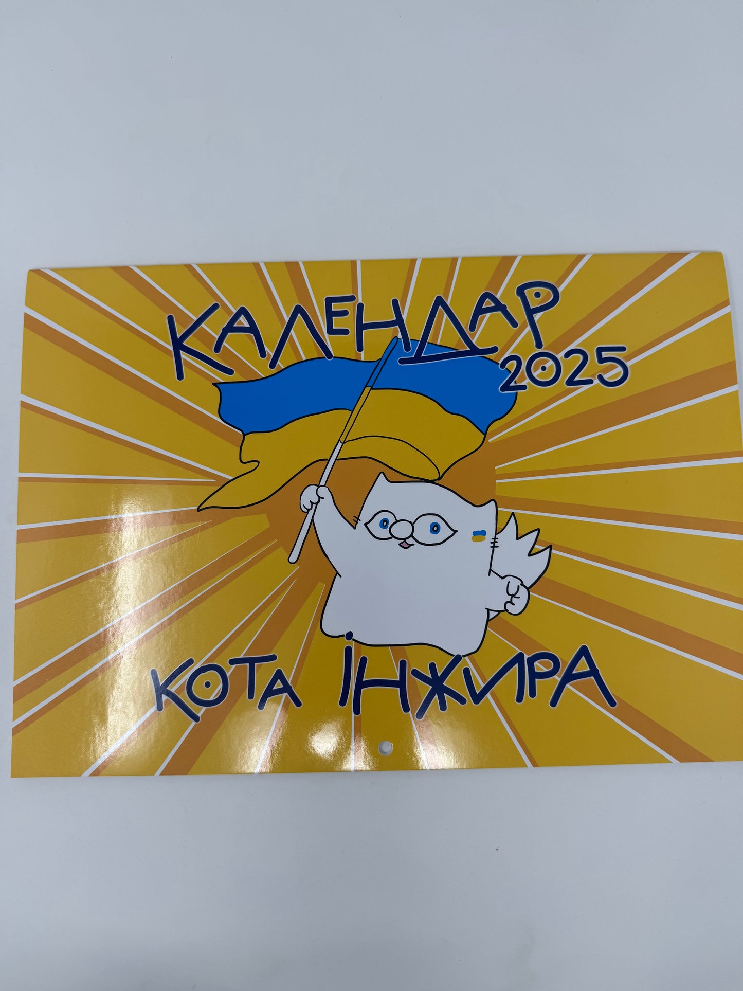 Календар кота Інжира (з прапором). 2025 рік / Купити українські календарі в США