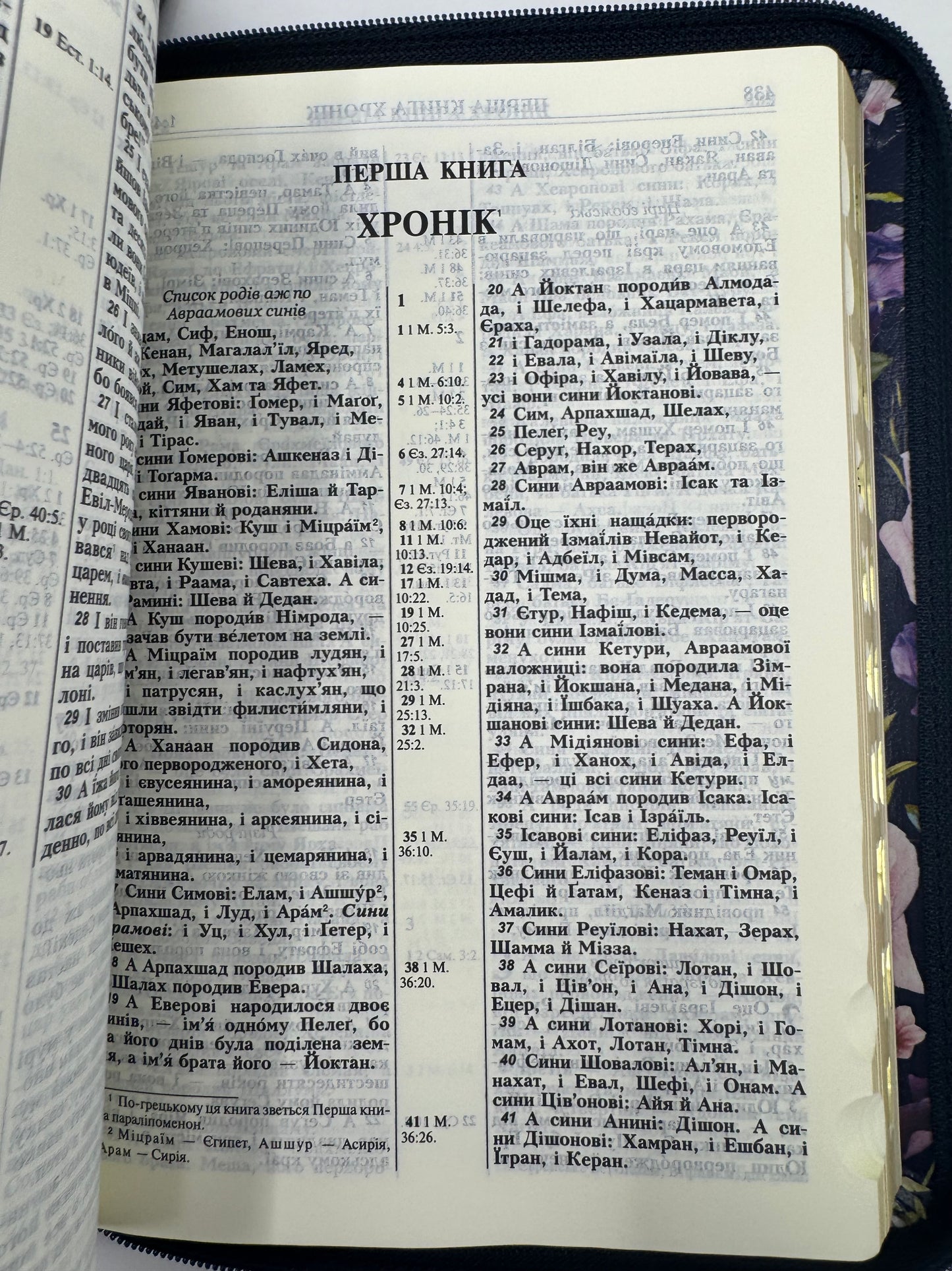 Біблія (Синя з квітами, на блискавці) / Українські Біблії купити в США (дослівний переклад Івана Огієнка)