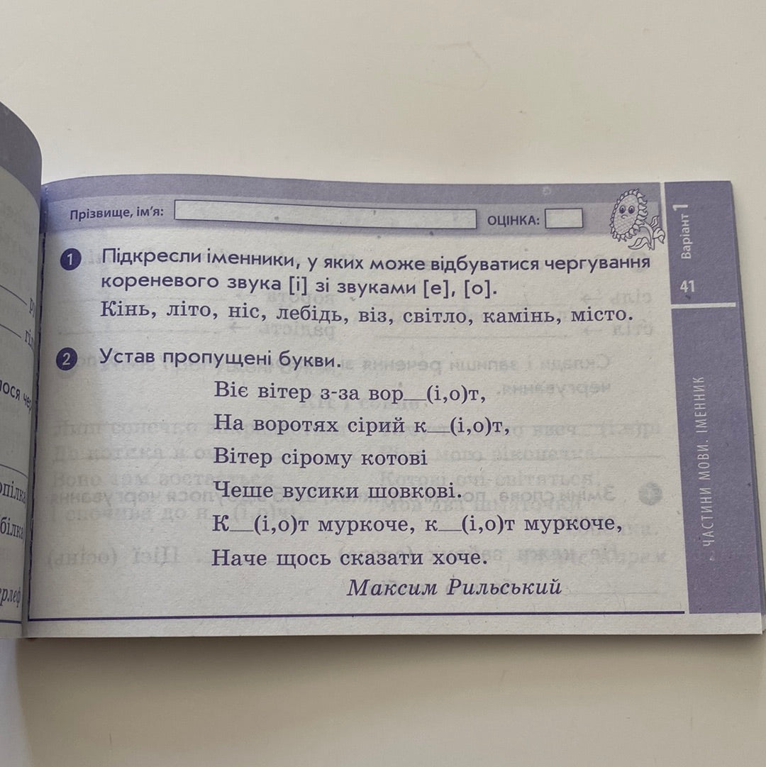 Українська мова. Експрес-контроль. Відривні картки. 4 клас / Навчальні матеріали для вивчення української мови в США